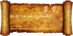 Brückler Ildikó névjegykártya